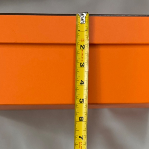 Empty Hermes Orange Shoe box with two shoe dust cover bags and ribbon - Picture 2 of 7